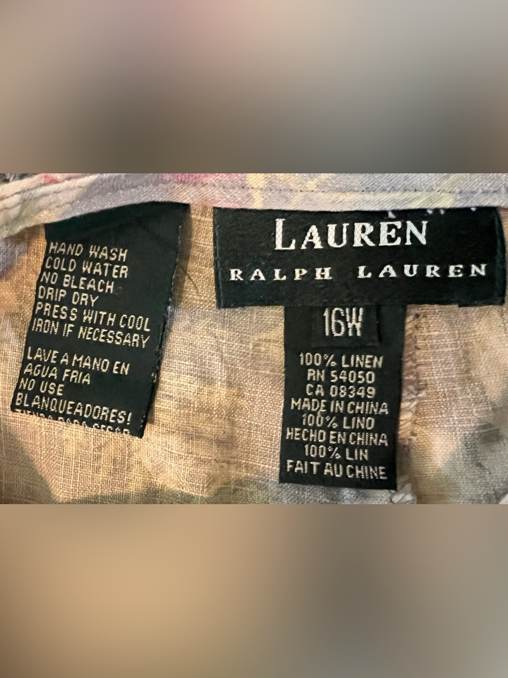VINTAGE 90s LAUREN Ralph Lauren Sz 16 Linen Wrap Country Garden Party Midi Skirt - Picture 6 of 10